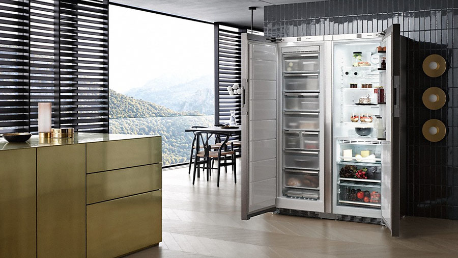 Le réfrigérateur/congélateur posable KWNS 28462 E ed/cs de Miele 