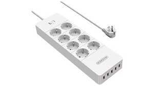 Multiprise parasurtenseur 8 Prises avec 5 USB Ports NTONPOWER